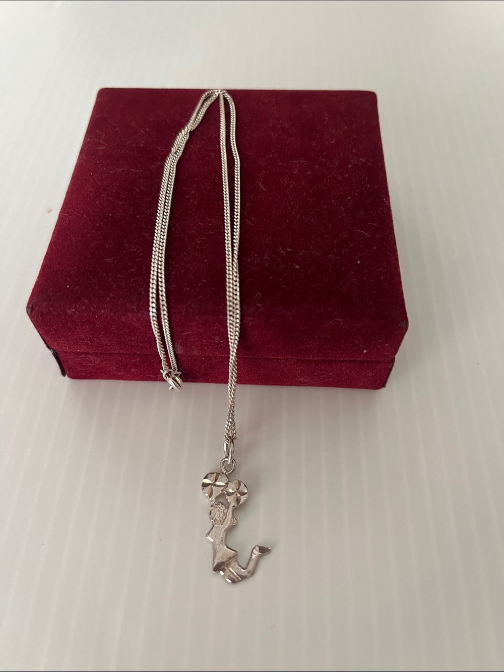 Vintage 925 Sterling Silver Cheerleader Necklace Size 16”